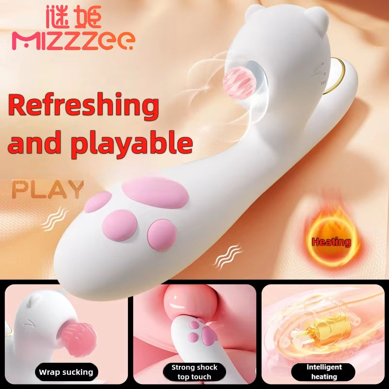 Mizzzee Clitoral & G-Spot Vibrator with 10 Suction &10 Vibration Modes,Smart Heating,Rechargeable Waterproof Adult Toy for Women