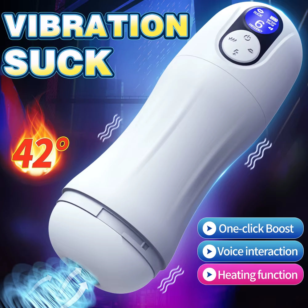 Automatic Sucking Heating Male Masturbator 9 Mode Vibration Masturbators Cup Blowjob Machine Pussy Penis Pump Sex Toys for Men