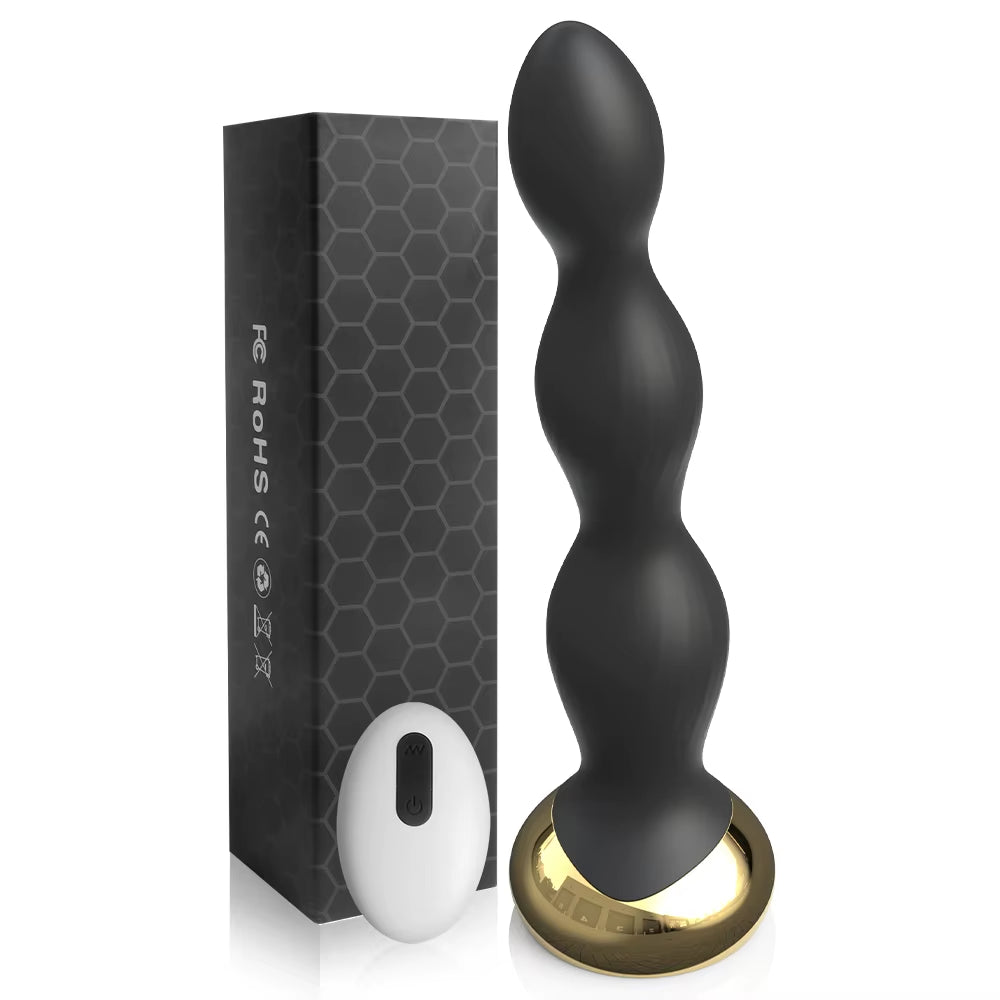 Men'S Electric Shock Remote Control Anal Vibrator Prostate Massager Knot Vibrating Anal Beads Female Sex Toys Adult Products 18
