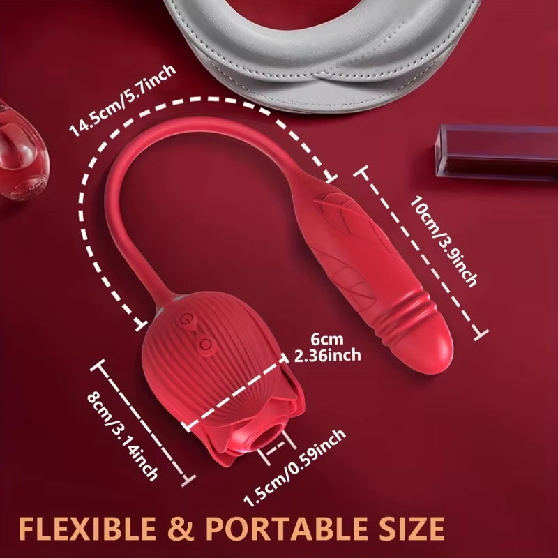 Rose Clitoris Suction Vibrator Egg for Women Stimul Nipple Vagina Sucker with Dildo Masturbators Rousing Sex Toys for Adults 18
