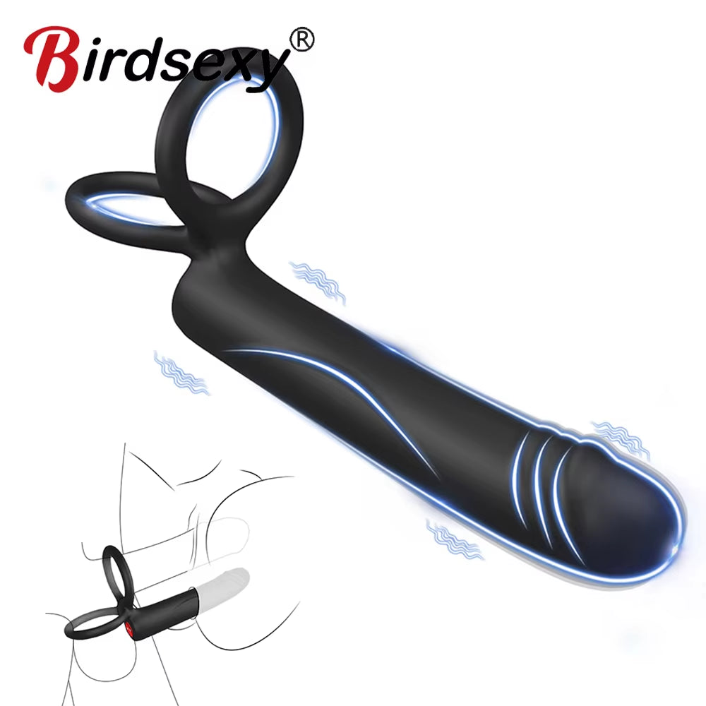 Strap on Anal Plug Vibrator Dick Dildo Sex Toys for Men Couples Bullet Vibrator Penis Ring Double Penetration Vagina Butt Plug